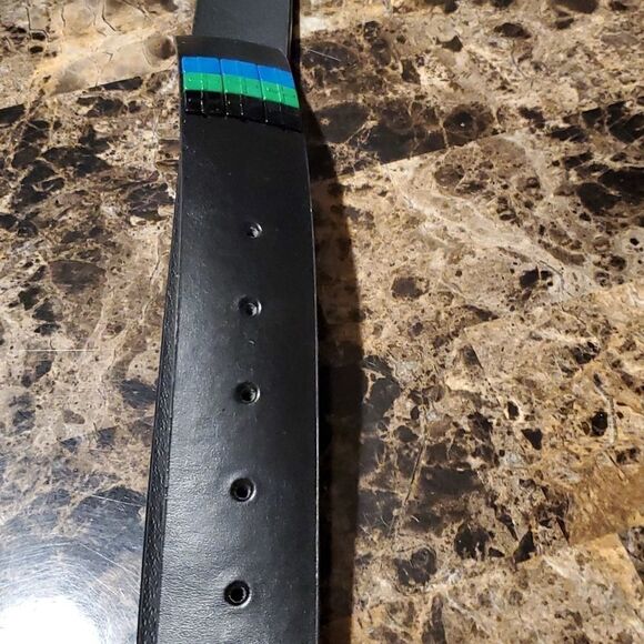 1.5 inch multi colored cross studded belt - Picture 2 of 5